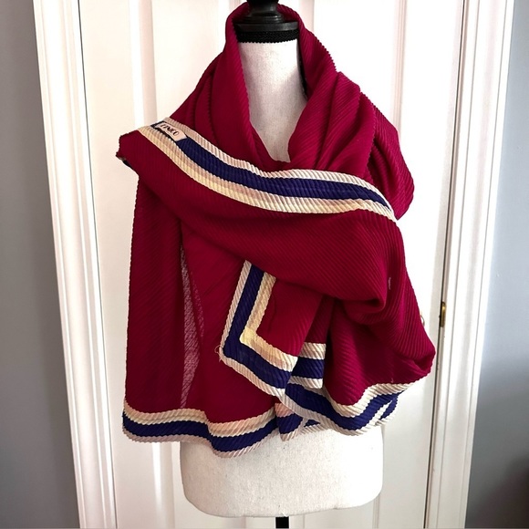 Etnico Accessories - ETNICO Scarf Sarong Wrap Cerise Pink, Blue & Taupe EUC approx 108 x 104